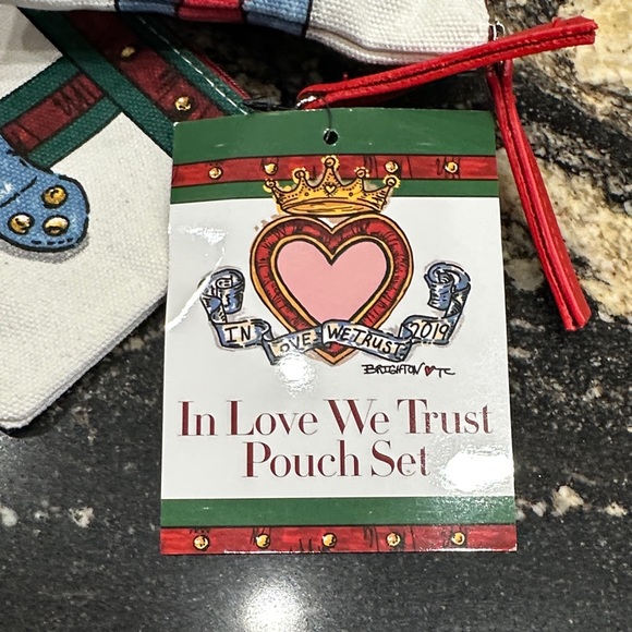 Brighton White Pouch with Heart and Gold Accents - Picture 5 of 8